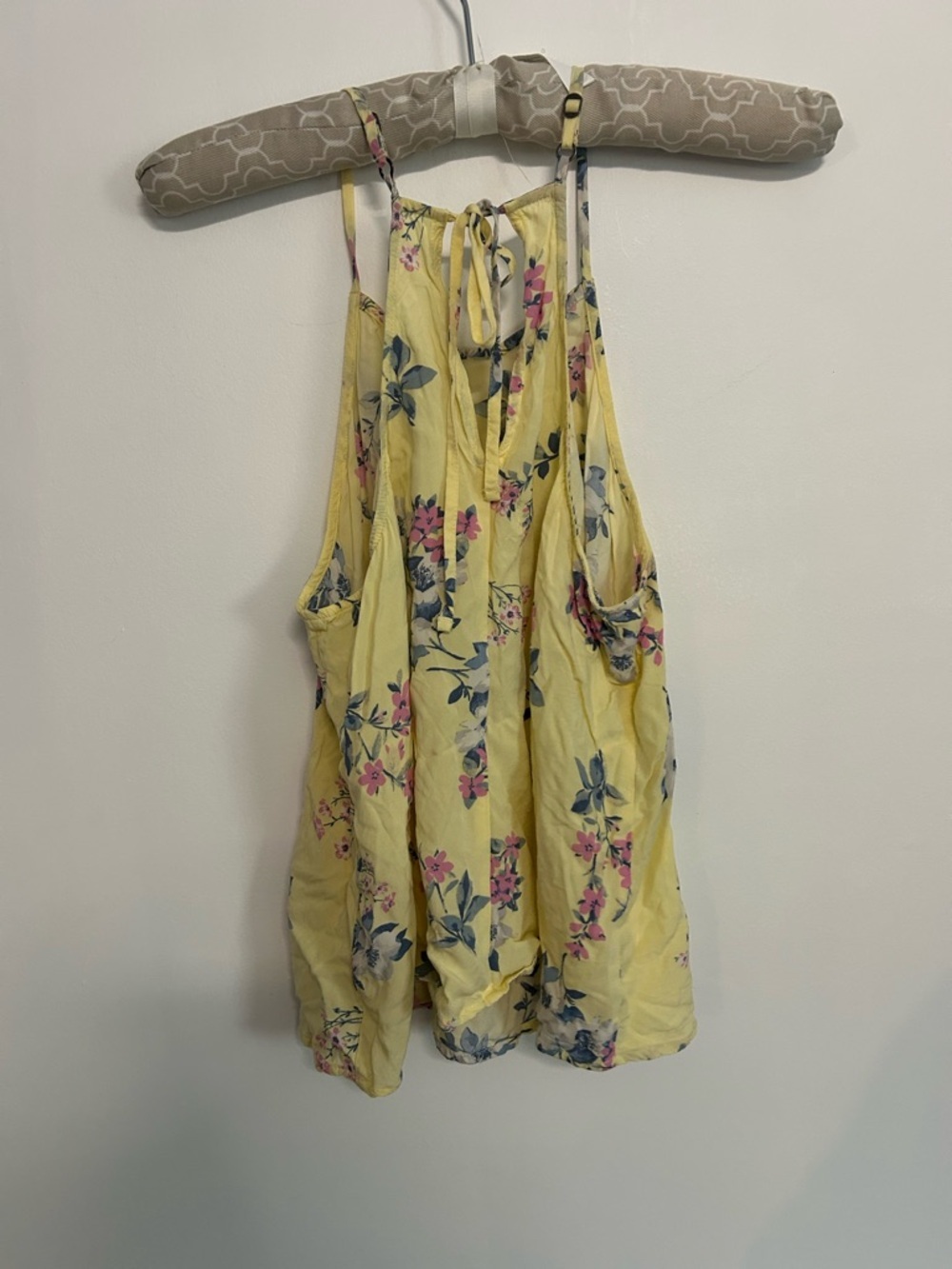 Hollister Yellow Floral Cami with Pink & Blue Blooms - Picture 3 of 6